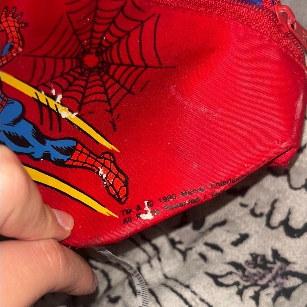 1990 Marvel Vintage Spider-Man Red and Blue Waist fanny Bag pouch - Picture 10 of 11